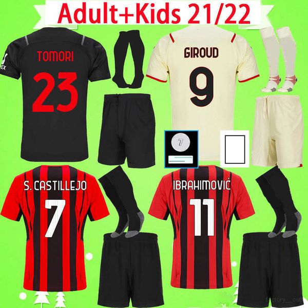 kids kit with socks 21 22 soccer jerseys boys sets ibrahimovic brahim tomori r.leao theo rebic children 2021 2022 football shirt men, Black
kids kit with socks 21 22 soccer jerseys boys sets ibrahimovic brahim tomori r.leao theo rebic children 2021 2022 football shirt men, Black