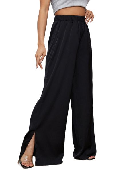 high waist wide leg pants q3t6#, Black;white 
high waist wide leg pants q3t6#, Black;white