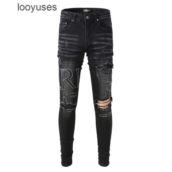 amires designer jeans jean amirs summer embroidered leather patchwork black jeans high street brand hole slim fitting pants, Blue
amires designer jeans jean amirs summer embroidered leather patchwork black jeans high street brand hole slim fitting pants, Blue