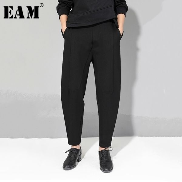 eam autumn winter high elastic waist black loose patchwork split joint brief pant trousers fashion jq013 y200114, Black;white
eam autumn winter high elastic waist black loose patchwork split joint brief pant trousers fashion jq013 y200114, Black;white