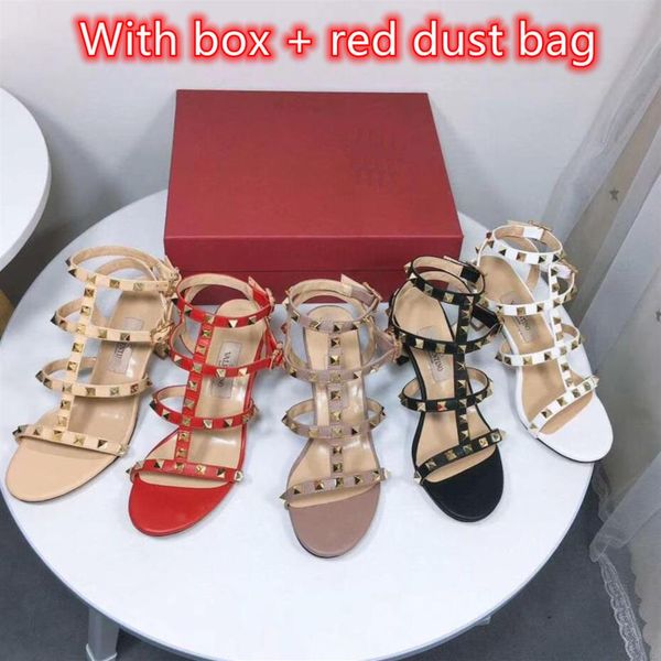 women leather stud sandals t-strap sandal summer high heels rivets shoes ladies party shoes 6 5cm 15color with box281d, Black
women leather stud sandals t-strap sandal summer high heels rivets shoes ladies party shoes 6 5cm 15color with box281d, Black