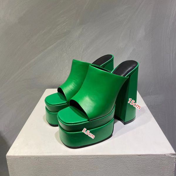 high heel slippers sandals mules calf leather slides chunky block high heels slip-on open toe women luxury designers street style shoes even, Black
high heel slippers sandals mules calf leather slides chunky block high heels slip-on open toe women luxury designers street style shoes even, Black