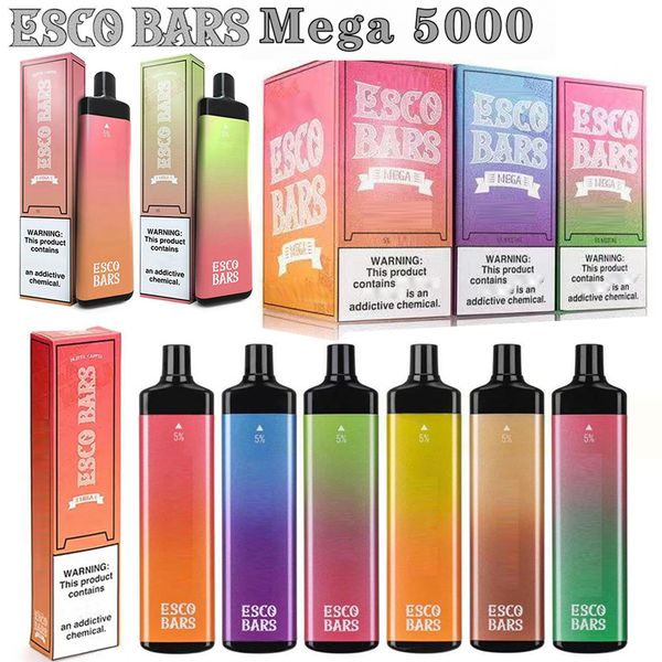 17350 battery esco bars mega disposable cigarettes 5000 puffs vape pen 600mah rechargeable battery 14ml pre-filled vapor mesh coil cartridge
17350 battery esco bars mega disposable cigarettes 5000 puffs vape pen 600mah rechargeable battery 14ml pre-filled vapor mesh coil cartridge