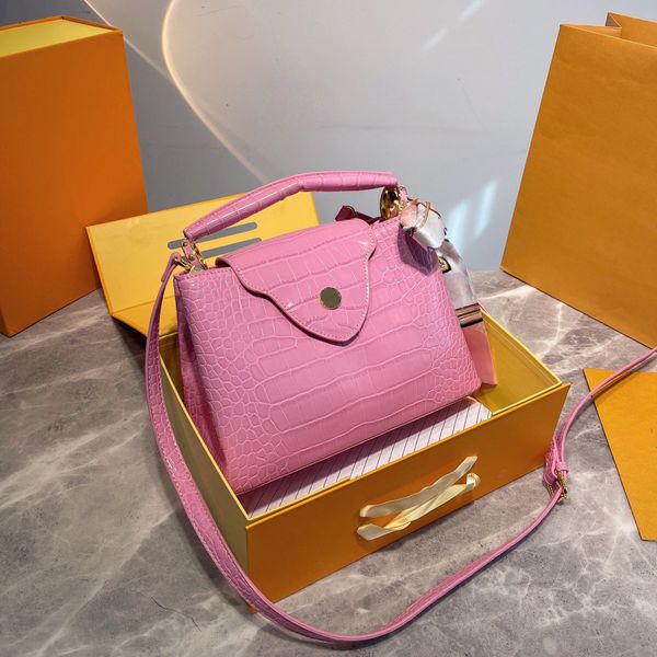 ladies cross body luxury designer 2022 high-end crocodile pattern bag four colors leather material ribbon design fashion temperament versati
ladies cross body luxury designer 2022 high-end crocodile pattern bag four colors leather material ribbon design fashion temperament versati