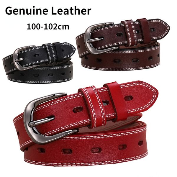 women's cowhide belt genuine leather pin buckle pants belts fashion waist cover casual jeans with versatile decoration waistband, Black;brown
women's cowhide belt genuine leather pin buckle pants belts fashion waist cover casual jeans with versatile decoration waistband, Black;brown