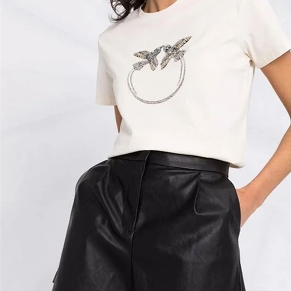 women's tshirt women crystal birds decoration oneck t shirt lady shortsleeved allmatch tee 230206, White
women's tshirt women crystal birds decoration oneck t shirt lady shortsleeved allmatch tee 230206, White