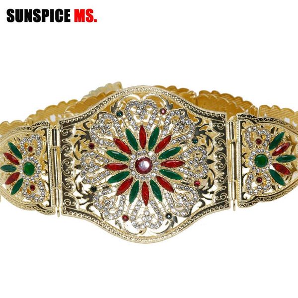 sunspice-ms morocco women gold belt for wedding dress colorful rhinestones ethnic caftan wide waist chain body jewelry 2019 y20080289v, Black;brown
sunspice-ms morocco women gold belt for wedding dress colorful rhinestones ethnic caftan wide waist chain body jewelry 2019 y20080289v, Black;brown