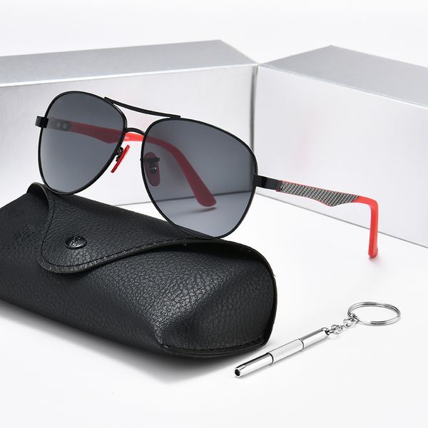 

brand vintage aluminum polarized sunglasses classic pilot sun glasses coating lens shades for men/wome full set of box, White;black