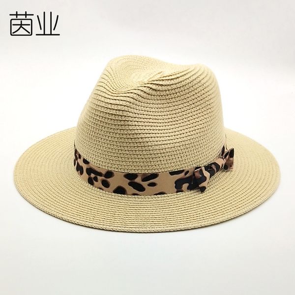 leopard bow fashion jazz hat men and women sun hat big edge beach hat european and american fashion straw, Blue;gray
leopard bow fashion jazz hat men and women sun hat big edge beach hat european and american fashion straw, Blue;gray
