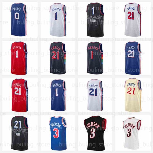 1 james harden basketball jersey joel embiid 3 21 philadelphia''76ers''allen iverson 6 0 tyrese maxey 2021 2022 julius e, Black;red
1 james harden basketball jersey joel embiid 3 21 philadelphia''76ers''allen iverson 6 0 tyrese maxey 2021 2022 julius e, Black;red