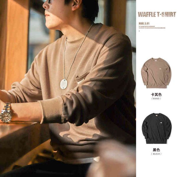 men's t-shirts madden work clothes american waffle round neck long sleeve t-shirt knitted pendant sense sweater men's spring style, White;black
men's t-shirts madden work clothes american waffle round neck long sleeve t-shirt knitted pendant sense sweater men's spring style, White;black