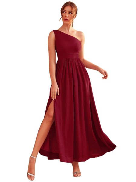 one shoulder split thigh dress s9bh#, Black;gray
one shoulder split thigh dress s9bh#, Black;gray