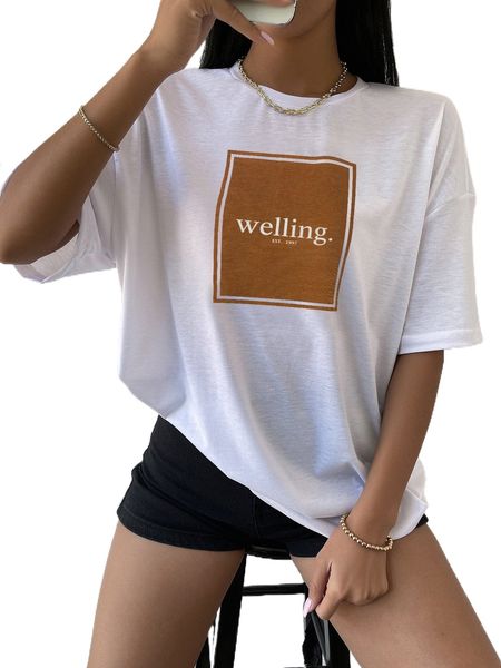 letter graphic drop shoulder longline tee f44h#, White
letter graphic drop shoulder longline tee f44h#, White