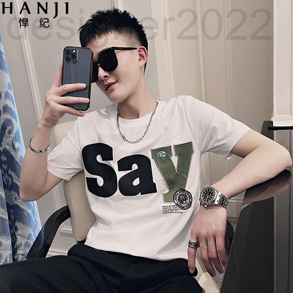 men's t-shirts designer white short sleeved t-shirt men's summer fashion brand ins ruffian handsome slim fit half t-shirt 1un4, White;black
men's t-shirts designer white short sleeved t-shirt men's summer fashion brand ins ruffian handsome slim fit half t-shirt 1un4, White;black
