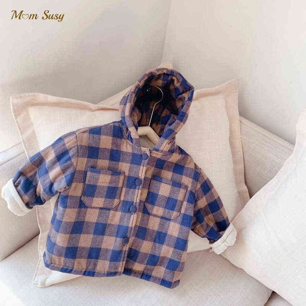 fashion baby boy girl winter cotton quilted plaid hoodie baby toddler child jacket warm thick outfit baby clothes 1-7y j220718, Blue;gray
fashion baby boy girl winter cotton quilted plaid hoodie baby toddler child jacket warm thick outfit baby clothes 1-7y j220718, Blue;gray
