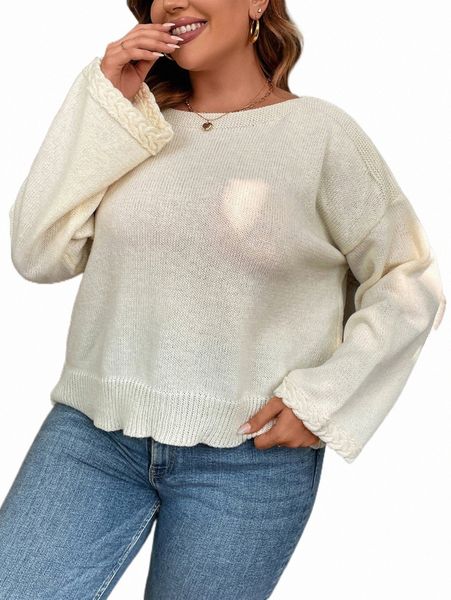 plus drop shoulder sweater 721n#, Black
plus drop shoulder sweater 721n#, Black