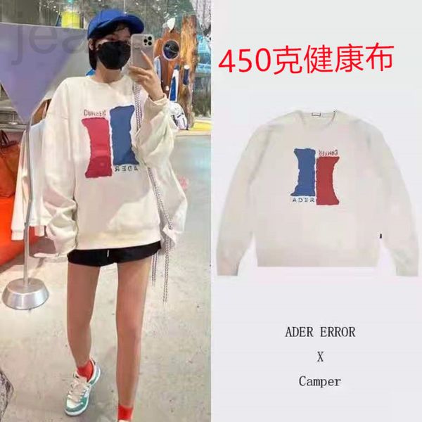 women's hoodies & sweatshirts designer chao brand ader co branded cam22 summer red and blue pasted cloth embroidery printed round neck, Black
women's hoodies & sweatshirts designer chao brand ader co branded cam22 summer red and blue pasted cloth embroidery printed round neck, Black