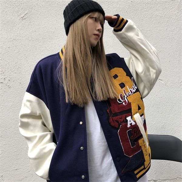 style embroidered letters baseball uniform for autumn and winter for men and women korean loose casual trendy jacket 220817, Black;brown
style embroidered letters baseball uniform for autumn and winter for men and women korean loose casual trendy jacket 220817, Black;brown