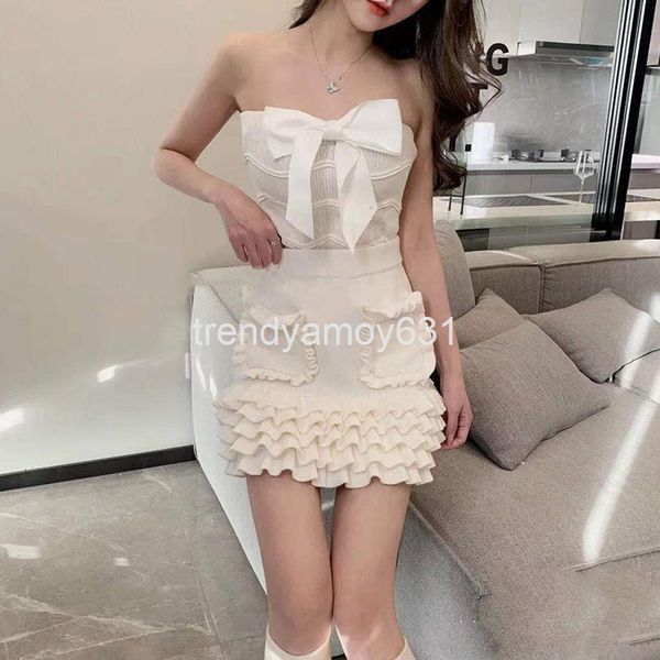 women's knits & tees 21 spring women's sweet and temperament knitted white bra bow vest
women's knits & tees 21 spring women's sweet and temperament knitted white bra bow vest