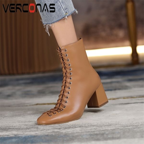 verconas fashion woman ankle boots genuine leather handmade autumn winter boots crosstied high heels boots woman 201106, Black
verconas fashion woman ankle boots genuine leather handmade autumn winter boots crosstied high heels boots woman 201106, Black
