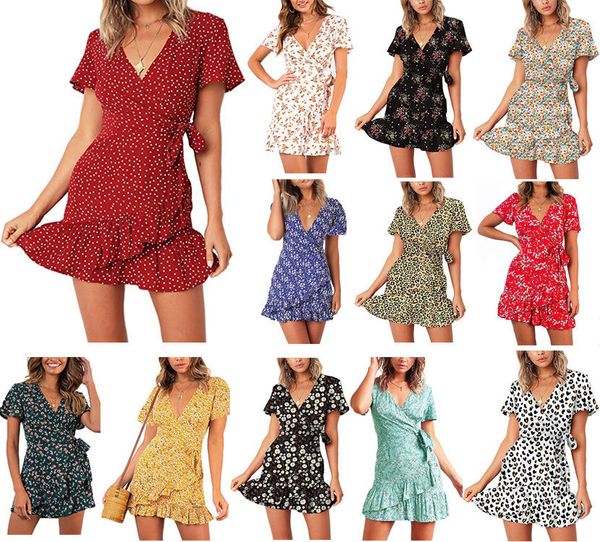 designer dress summer v-neck printed short-sleeved butterfly lace with flounces, Black;gray
designer dress summer v-neck printed short-sleeved butterfly lace with flounces, Black;gray