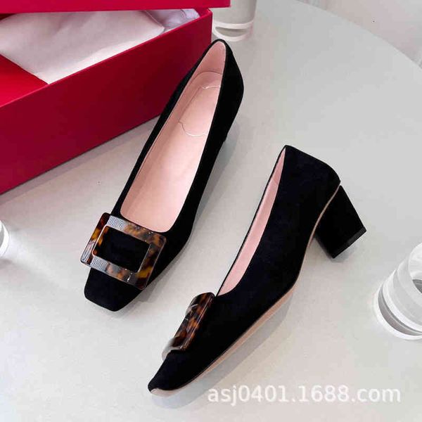 spring dress shoes shallow mouth thick heel women's shoes versatile work head hawksbill agate square buckle rv middle kato, Black
spring dress shoes shallow mouth thick heel women's shoes versatile work head hawksbill agate square buckle rv middle kato, Black