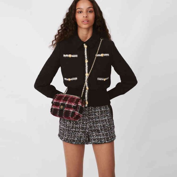 women's jackets fadan maje autumn and winter women's wear lapel tweed fake pocket metal buckle jacket, Black;brown
women's jackets fadan maje autumn and winter women's wear lapel tweed fake pocket metal buckle jacket, Black;brown
