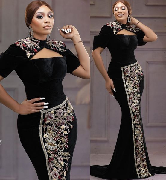 2022 plus size arabic aso ebi mermaid luxurious velvet prom dresses lace beaded evening formal party second reception birthday engagement go, Black
2022 plus size arabic aso ebi mermaid luxurious velvet prom dresses lace beaded evening formal party second reception birthday engagement go, Black