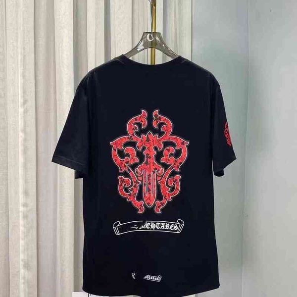 factory online export designer brand short sleeves high version 22s summer new ch tide cross red phantom sleeve round neck street couple t-s, White
factory online export designer brand short sleeves high version 22s summer new ch tide cross red phantom sleeve round neck street couple t-s, White
