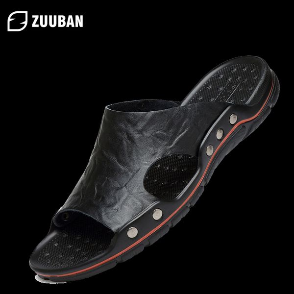 mens slippers outdoor summer genuine leather slides for men couple non-slip women home fashion casual single shoes large size, Black
mens slippers outdoor summer genuine leather slides for men couple non-slip women home fashion casual single shoes large size, Black