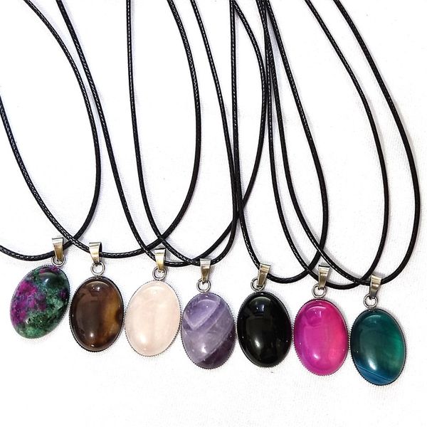 oval quartz natural stone pendant necklace amethyst lapis pink crystal stainless steel chain necklace healing, Silver
oval quartz natural stone pendant necklace amethyst lapis pink crystal stainless steel chain necklace healing, Silver