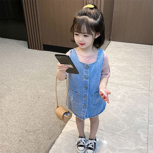 girls clothing solid tshirt denim dress girls clothing summer tracksuit girl casual style tracksuits for children 210412, White
girls clothing solid tshirt denim dress girls clothing summer tracksuit girl casual style tracksuits for children 210412, White