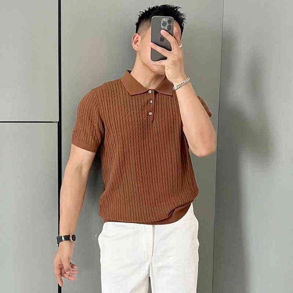 men's polos spring and summer fashion brand b home yilite silky fabric jacquard solid color sweater lapel short sleeve t-shirt polo men, White;black
men's polos spring and summer fashion brand b home yilite silky fabric jacquard solid color sweater lapel short sleeve t-shirt polo men, White;black
