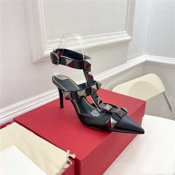 spring summer new rivet shoes classic designer women shoes thin high heels sandals slippers size 35-42, Black
spring summer new rivet shoes classic designer women shoes thin high heels sandals slippers size 35-42, Black