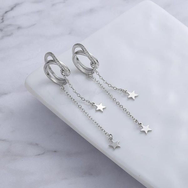 clip-on & screw back 1 pcs personalized earless piercing earbone clip earrings design star tassel for female earring s, Silver
clip-on & screw back 1 pcs personalized earless piercing earbone clip earrings design star tassel for female earring s, Silver