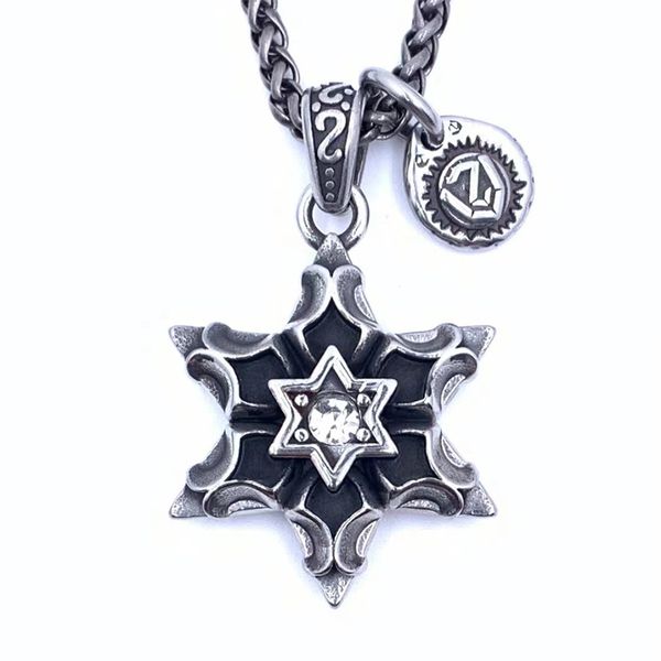 new retro hexagram pendant titanium steel necklace men and women trend personality hip-hop fashion street accessories, Silver
new retro hexagram pendant titanium steel necklace men and women trend personality hip-hop fashion street accessories, Silver