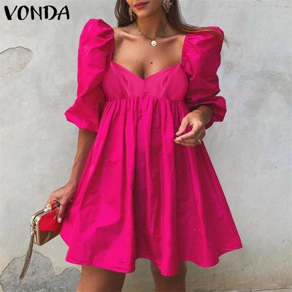 women mini dress vonda summer puff sleeve dresses casual solid v neck bohemian vestidos loose sundress oversized 220526, Black;gray
women mini dress vonda summer puff sleeve dresses casual solid v neck bohemian vestidos loose sundress oversized 220526, Black;gray