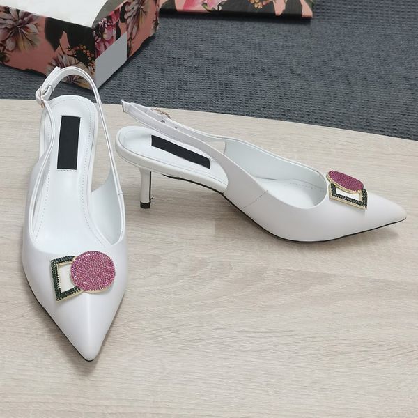 new color diamond buckle white toe sandals wedding shoes fashion fashion vamp with brand logo famous designer high heels leather outsole hee, Black
new color diamond buckle white toe sandals wedding shoes fashion fashion vamp with brand logo famous designer high heels leather outsole hee, Black