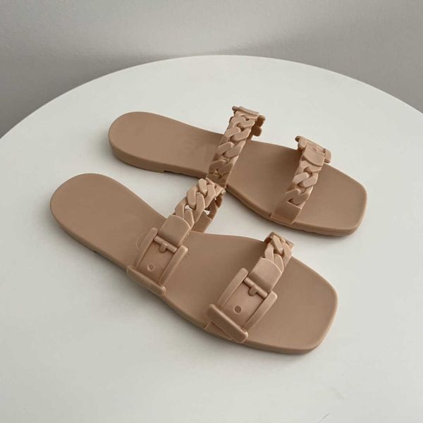 2022 brand women buckle jelly sandals beach mules designer slippers summer shoes fashion plastic chain slides slip on flats flop flops luxur, Black
2022 brand women buckle jelly sandals beach mules designer slippers summer shoes fashion plastic chain slides slip on flats flop flops luxur, Black