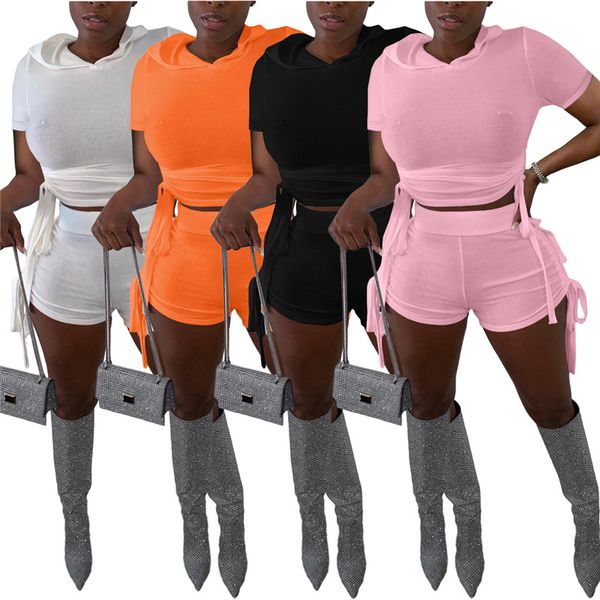 jogger suits wholesale women clothes summer outfits short sleeve hood t shirts shorts two piece set casual solid tracksuits matching set 725, Gray
jogger suits wholesale women clothes summer outfits short sleeve hood t shirts shorts two piece set casual solid tracksuits matching set 725, Gray