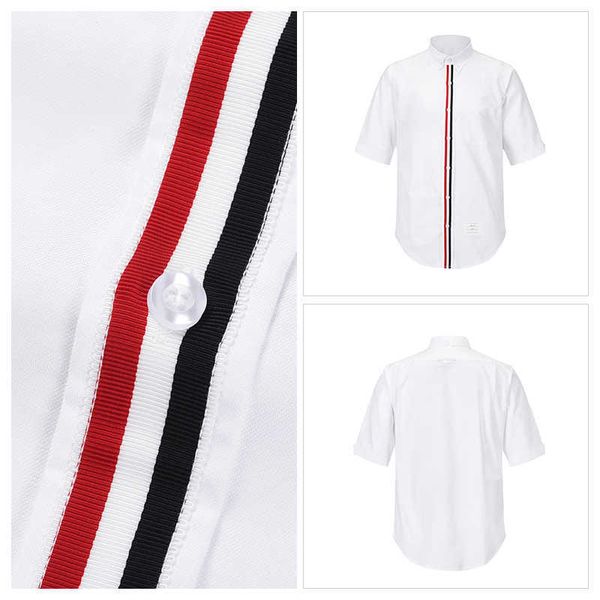 tb thom men's shirt brand striped closure clothing summer casual oxford slim short sleeve korean fashion, White;black
tb thom men's shirt brand striped closure clothing summer casual oxford slim short sleeve korean fashion, White;black
