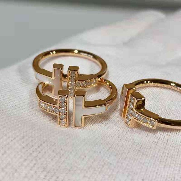 y9rj sterling silver double ring women's home seiko version wih diamond opening 18k rose gold ligh luxury t-shaped whie friillaria inde, Golden;silver
y9rj sterling silver double ring women's home seiko version wih diamond opening 18k rose gold ligh luxury t-shaped whie friillaria inde, Golden;silver