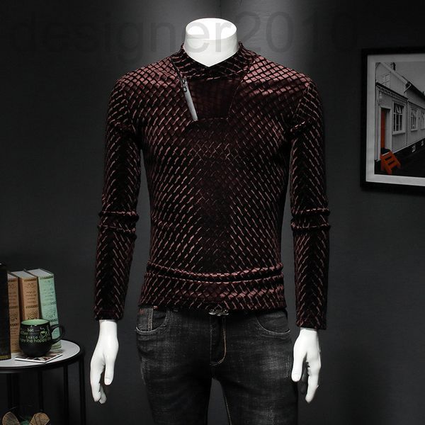 men's t-shirts designer european goods 2019 winter new high collar t-shirt long sleeve golden velvet personalized small shirt slim fit, White;black
men's t-shirts designer european goods 2019 winter new high collar t-shirt long sleeve golden velvet personalized small shirt slim fit, White;black