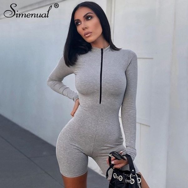 simenual zipper ribeed casual skinny biker shorts playsuit long sleeve fashion sporty casual active wear bodycon rompers y200822, Black;white
simenual zipper ribeed casual skinny biker shorts playsuit long sleeve fashion sporty casual active wear bodycon rompers y200822, Black;white