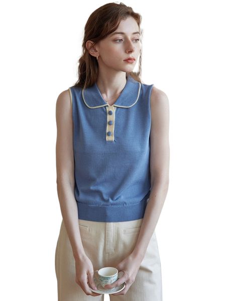 simple retro polo neck contrast trim knit f5gs#, White;black
simple retro polo neck contrast trim knit f5gs#, White;black