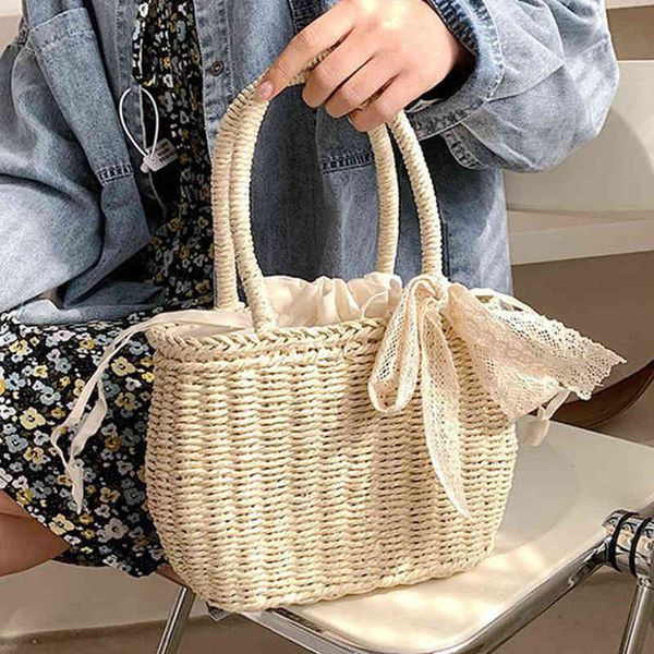 shopping bags lace bownot straw women handbags casual solid color woven beach for shoulder summer wicker bucket 220412
shopping bags lace bownot straw women handbags casual solid color woven beach for shoulder summer wicker bucket 220412