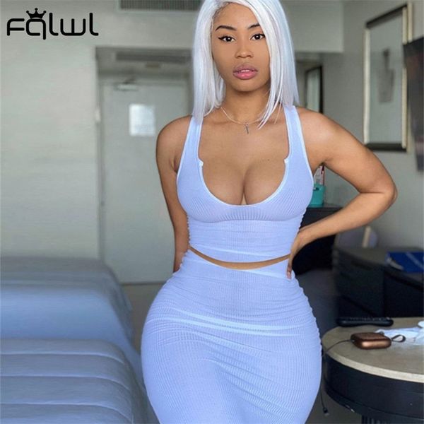 fqlwl summer streetwear soild bodycon 2 two piece sets women skirt sleeveless crop midi skirts suits casual matching sets 220527, White
fqlwl summer streetwear soild bodycon 2 two piece sets women skirt sleeveless crop midi skirts suits casual matching sets 220527, White