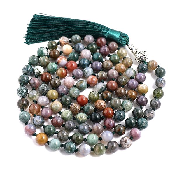 8mm indian onyx 108 mala beaded knotted tibetan tassel necklace meditation yoga blessing spirit japamala jewelry 220518, Silver
8mm indian onyx 108 mala beaded knotted tibetan tassel necklace meditation yoga blessing spirit japamala jewelry 220518, Silver