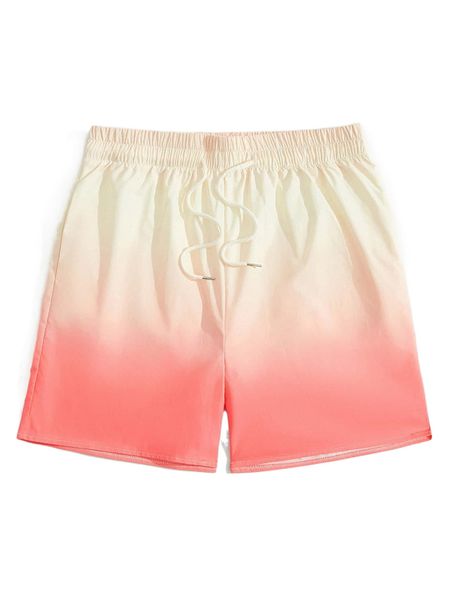 romwe guys ombre drawstring shorts v7ao#, White;black