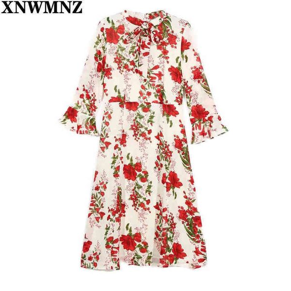 xnwmnz woman dress spring summer floral print boho bow tie neck ruffle sleeve slim chiffon midi es for women 210513, Black;gray
xnwmnz woman dress spring summer floral print boho bow tie neck ruffle sleeve slim chiffon midi es for women 210513, Black;gray